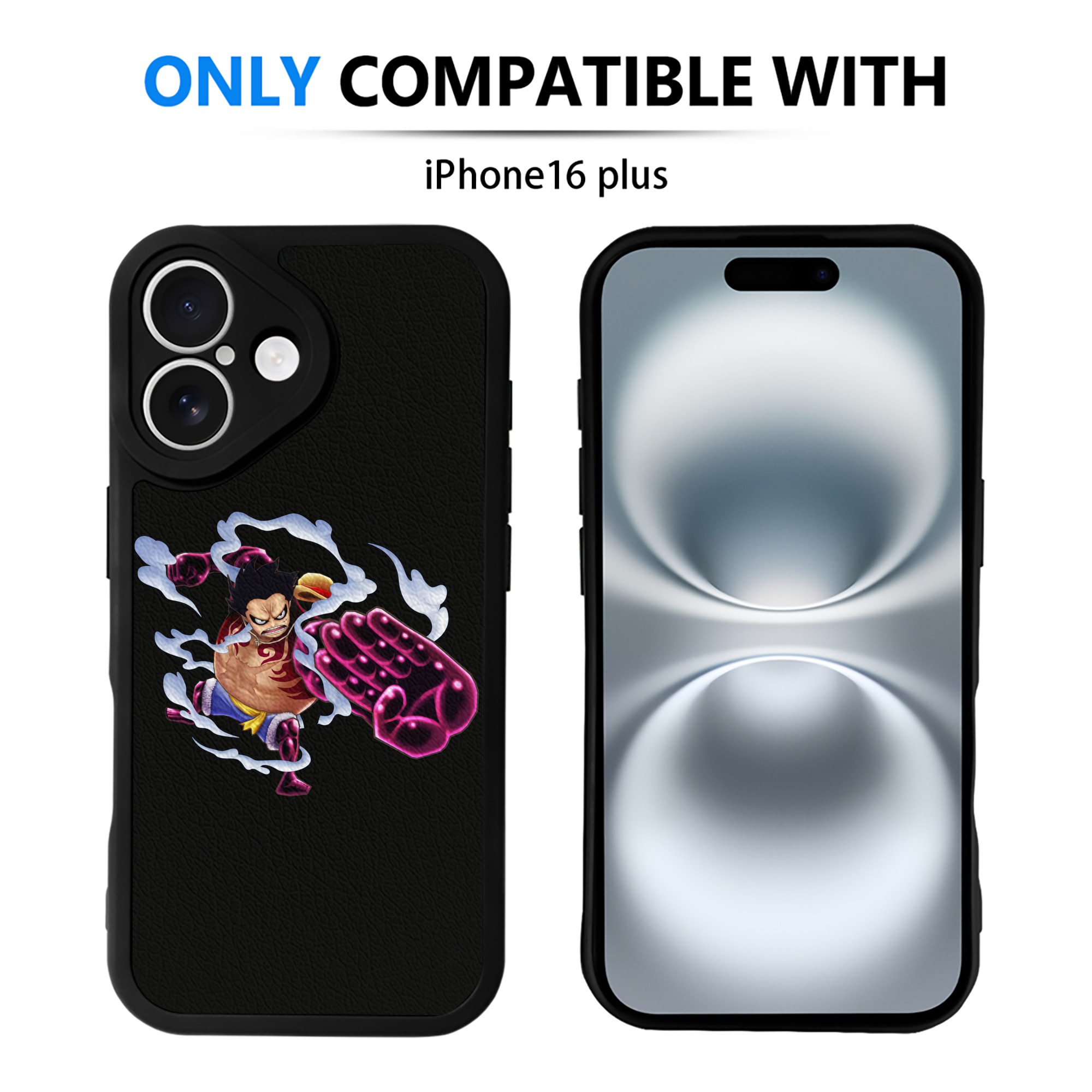 （画像用） ワンピース モンキー・D・ルフィ ONE PIECE Monkey D. Luffy 【iPhone 16シリーズ対応】シリコンスマホケース（レザー調） 材質：シリコン